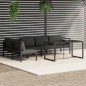 vidaXL Set muebles de jardín 6 pzas y cojines aluminio gris antracita vidaXL Set muebles de jardín 6 pzas y cojines aluminio gris antracita
