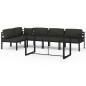 vidaXL Set muebles de jardín 6 pzas y cojines aluminio gris antracita vidaXL Set muebles de jardín 6 pzas y cojines aluminio gris antracita