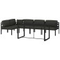vidaXL Set muebles de jardín 6 pzas y cojines aluminio gris antracita vidaXL Set muebles de jardín 6 pzas y cojines aluminio gris antracita