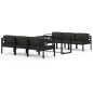 vidaXL Set muebles de jardín 7 pzas y cojines aluminio gris antracita vidaXL Set muebles de jardín 7 pzas y cojines aluminio gris antracita