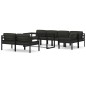 vidaXL Set muebles de jardín 8 pzas y cojines aluminio gris antracita vidaXL Set muebles de jardín 8 pzas y cojines aluminio gris antracita
