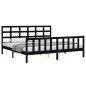 vidaXL Estructura de cama con cabecero madera maciza negro 200x200 cm