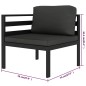 vidaXL Set muebles de jardín 8 pzas y cojines aluminio gris antracita vidaXL Set muebles de jardín 8 pzas y cojines aluminio gris antracita