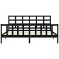 vidaXL Estructura de cama con cabecero madera maciza negro 200x200 cm