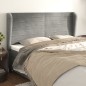 vidaXL Cabecero con orejas de terciopelo gris claro 163x23x118/128 cm vidaXL Cabecero con orejas de terciopelo gris claro 163x23x118/128 cm
