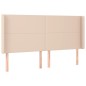 vidaXL Cabecero con orejas cuero sintético capuchino 183x16x118/128 cm