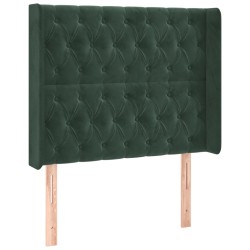 vidaXL Cabecero con orejas de terciopelo verde oscuro 103x16x118/128cm