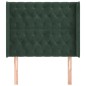 vidaXL Cabecero con orejas de terciopelo verde oscuro 103x16x118/128cm vidaXL Cabecero con orejas de terciopelo verde oscuro 103x16x118/128cm