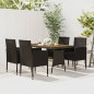 vidaXL Juego de comedor de jardín 5 piezas ratán sintético negro vidaXL Juego de comedor de jardín 5 piezas ratán sintético negro