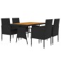 vidaXL Juego de comedor de jardín 5 piezas ratán sintético negro vidaXL Juego de comedor de jardín 5 piezas ratán sintético negro