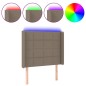 vidaXL Cabecero con LED de tela gris taupe 93x16x118/128 cm vidaXL Cabecero con LED de tela gris taupe 93x16x118/128 cm