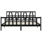 vidaXL Estructura cama de matrimonio con cabecero madera maciza negro