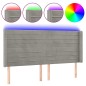 vidaXL Cabecero con LED de terciopelo gris claro 163x16x118/128 cm