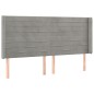 vidaXL Cabecero con LED de terciopelo gris claro 163x16x118/128 cm