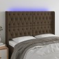 vidaXL Cabecero con LED de tela marrón oscuro 147x16x118/128 cm vidaXL Cabecero con LED de tela marrón oscuro 147x16x118/128 cm