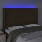 vidaXL Cabecero con LED de tela marrón oscuro 147x16x118/128 cm vidaXL Cabecero con LED de tela marrón oscuro 147x16x118/128 cm