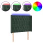 vidaXL Cabecero con LED de terciopelo verde oscuro 103x16x118/128 cm