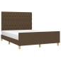 vidaXL Estructura de cama con cabecero de tela marrón 140x200 cm vidaXL Estructura de cama con cabecero de tela marrón 140x200 cm