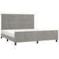 vidaXL Estructura de cama con cabecero terciopelo gris claro 160x200cm