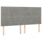 vidaXL Estructura de cama con cabecero terciopelo gris claro 160x200cm
