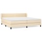 vidaXL Cama box spring con colchón tela color crema 200x200 cm vidaXL Cama box spring con colchón tela color crema 200x200 cm