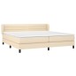 vidaXL Cama box spring con colchón tela color crema 200x200 cm vidaXL Cama box spring con colchón tela color crema 200x200 cm