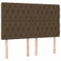 vidaXL Cama box spring con colchón tela marrón oscuro 140x190 cm vidaXL Cama box spring con colchón tela marrón oscuro 140x190 cm
