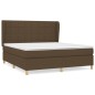 vidaXL Cama box spring con colchón tela marrón oscuro 180x200 cm