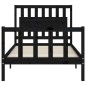 vidaXL Estructura de cama con cabecero madera maciza negro 100x200 cm