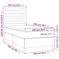 vidaXL Cama box spring colchón y luces LED tela crema 100x200 cm vidaXL Cama box spring colchón y luces LED tela crema 100x200 cm