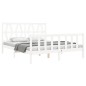 vidaXL Estructura de cama matrimonio con cabecero madera maciza blanco vidaXL Estructura de cama matrimonio con cabecero madera maciza blanco