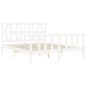 vidaXL Estructura de cama matrimonio con cabecero madera maciza blanco vidaXL Estructura de cama matrimonio con cabecero madera maciza blanco