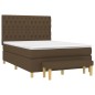 vidaXL Cama box spring con colchón tela marrón oscuro 140x190 cm vidaXL Cama box spring con colchón tela marrón oscuro 140x190 cm