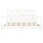 vidaXL Estructura de cama matrimonio con cabecero madera maciza blanco vidaXL Estructura de cama matrimonio con cabecero madera maciza blanco