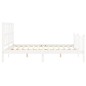 vidaXL Estructura de cama matrimonio con cabecero madera maciza blanco vidaXL Estructura de cama matrimonio con cabecero madera maciza blanco