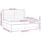 vidaXL Cama box spring colchón y luces LED tela crema 200x200 cm vidaXL Cama box spring colchón y luces LED tela crema 200x200 cm