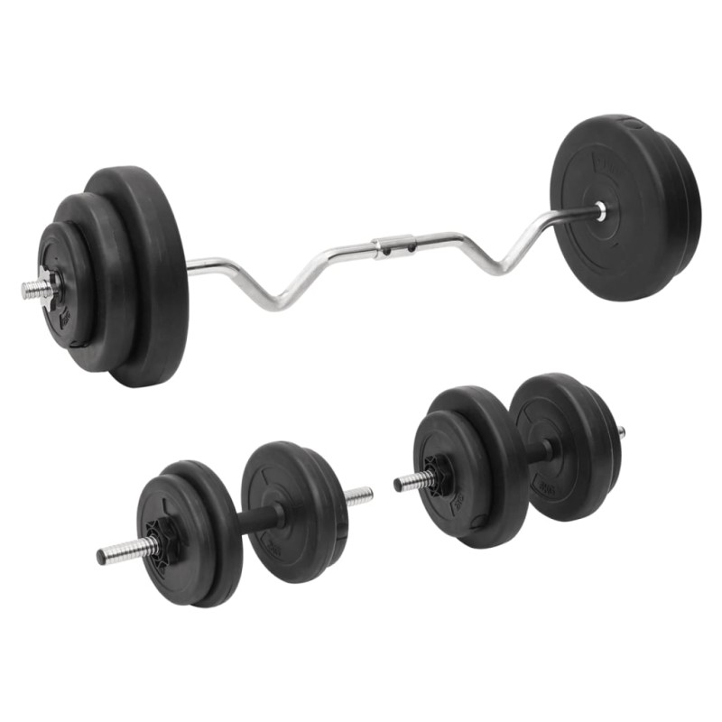 vidaXL Juego de barras y mancuernas con discos 60 kg vidaXL Juego de barras y mancuernas con discos 60 kg