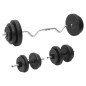 vidaXL Juego de barras y mancuernas con discos 60 kg vidaXL Juego de barras y mancuernas con discos 60 kg