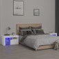 vidaXL Mesitas de noche con luces LED 2 uds blancas 70x36,5x40cm