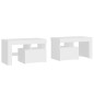 vidaXL Mesitas de noche con luces LED 2 uds blancas 70x36,5x40cm