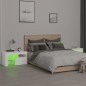 vidaXL Mesitas de noche con luces LED 2 uds blancas 70x36,5x40cm