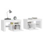 vidaXL Mesitas de noche con luces LED 2 uds blancas 70x36,5x40cm
