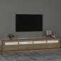vidaXL Mueble de TV con luces LED roble Sonoma 240x35x40 cm
