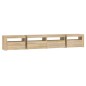 vidaXL Mueble de TV con luces LED roble Sonoma 240x35x40 cm