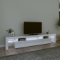 vidaXL Mueble de TV con luces LED blanco brillante 215x36,5x40 cm vidaXL Mueble de TV con luces LED blanco brillante 215x36,5x40 cm