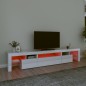 vidaXL Mueble de TV con luces LED blanco brillante 215x36,5x40 cm vidaXL Mueble de TV con luces LED blanco brillante 215x36,5x40 cm