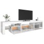 vidaXL Mueble de TV con luces LED blanco brillante 215x36,5x40 cm vidaXL Mueble de TV con luces LED blanco brillante 215x36,5x40 cm
