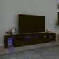 vidaXL Mueble de TV con luces LED Negro 230x36,5x40 cm vidaXL Mueble de TV con luces LED Negro 230x36,5x40 cm
