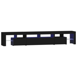 vidaXL Mueble de TV con luces LED Negro 230x36,5x40 cm
