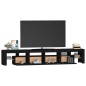 vidaXL Mueble de TV con luces LED Negro 230x36,5x40 cm vidaXL Mueble de TV con luces LED Negro 230x36,5x40 cm